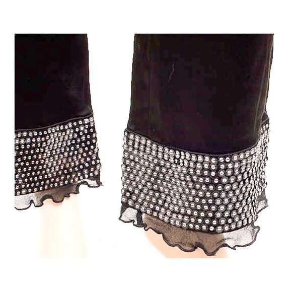 MM MOISELLE Sequin & Chiffon Trim Satin Dress Pants Y2K - Picture 6 of 10